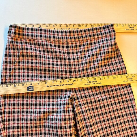 Sanctuary Carnaby Kick Crop Pants Large Plaid Tan Black Red Pull On - Picture 4 of 12
